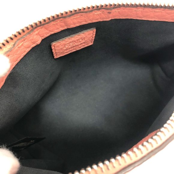 FENDI 8N0114 Selleria Cosmetic Pouch, Leather, Pink, Women's